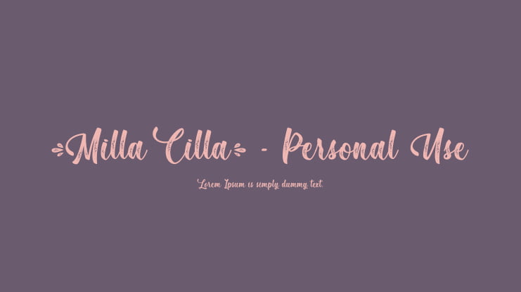 Milla Cilla - Personal Use Font