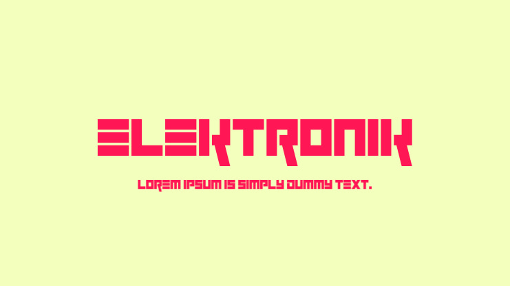 Elektronik Font Family