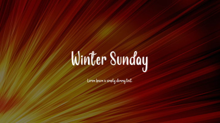 Winter Sunday Font