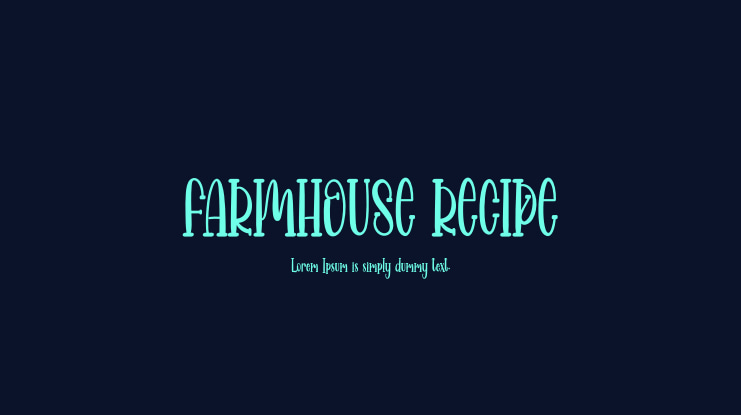 FARMHOUSE RECIPE Font