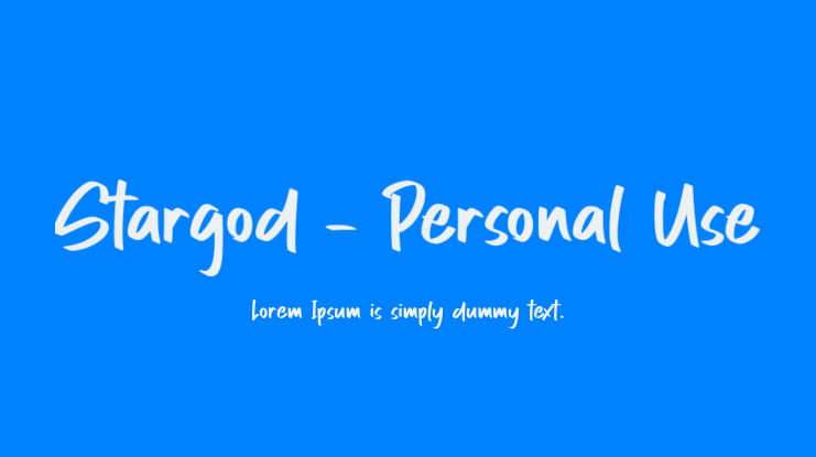 Stargod - Personal Use Font