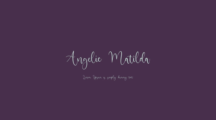 Angelic Matilda Font