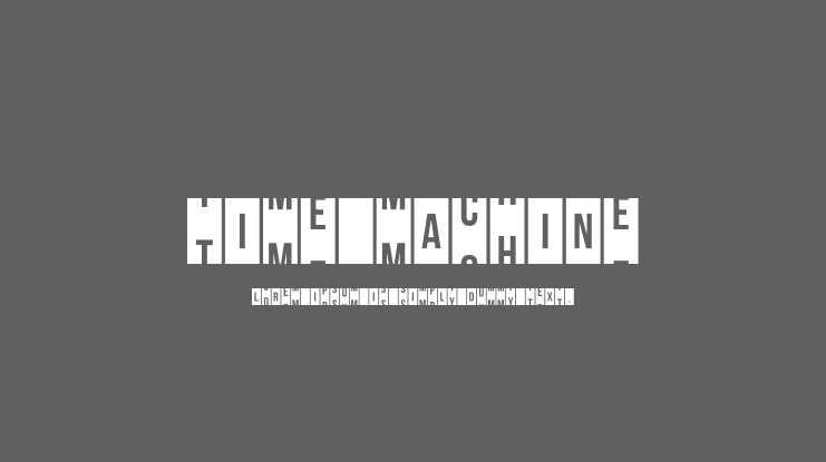 Time Machine Font