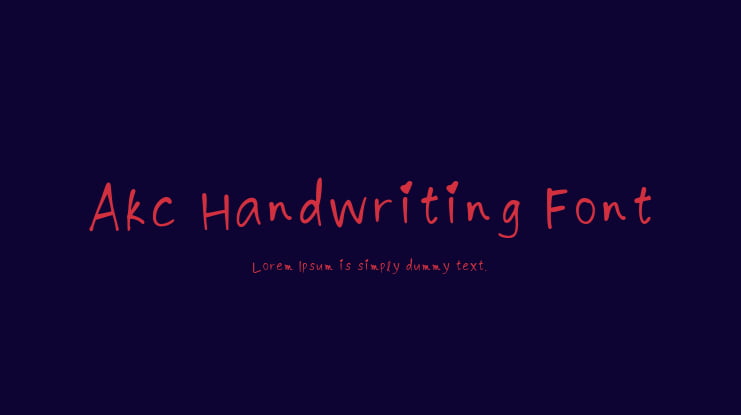 Akc Handwriting Font