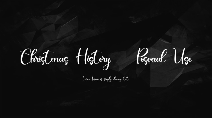 Christmas History - Pesonal Use Font