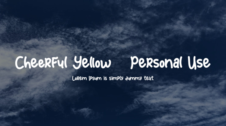 Cheerful Yellow - Personal Use Font