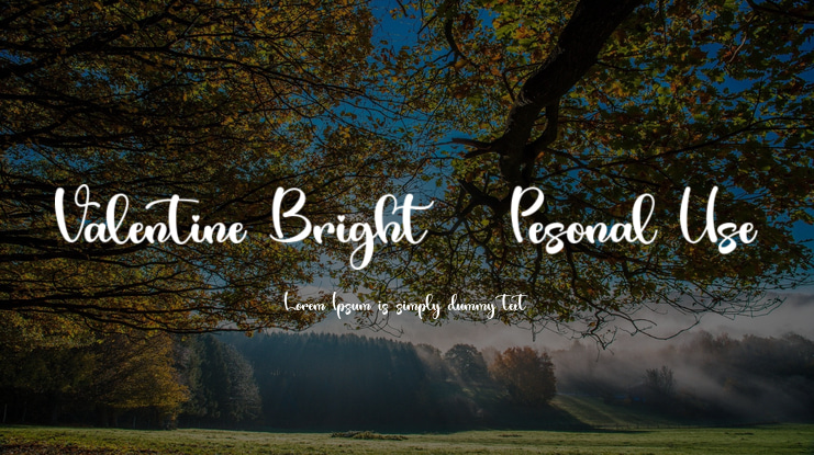 Valentine Bright - Pesonal Use Font