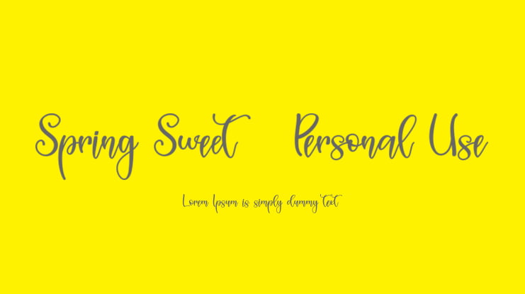 Spring Sweet - Personal Use Font