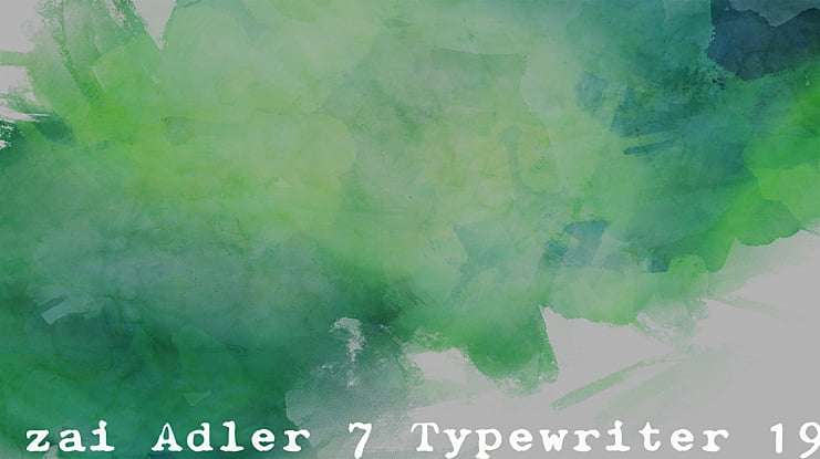 zai Adler 7 Typewriter 1925 Font