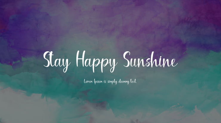 Stay Happy Sunshine Font