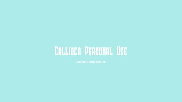 Callioca Personal Use Font