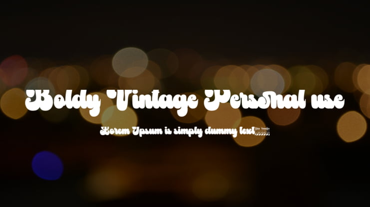 Boldy Vintage Personal use Font