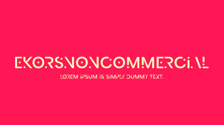 EkorsNonCommercial Font
