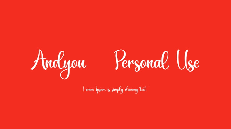 Andyou - Personal Use Font