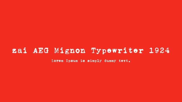 zai AEG Mignon Typewriter 1924 Font