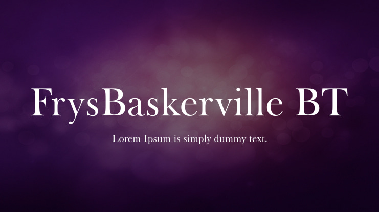 FrysBaskerville BT Font