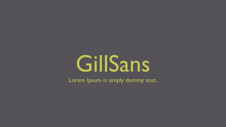 GillSans Font
