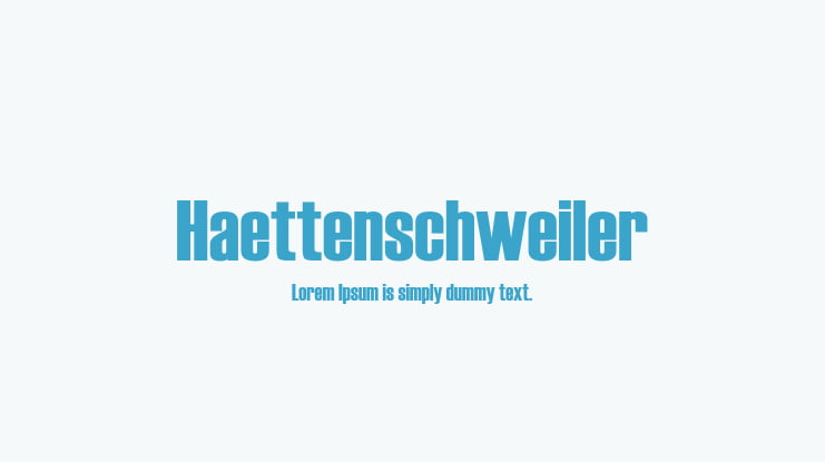 Haettenschweiler Font