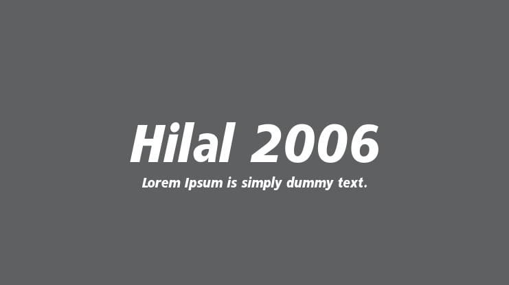 Hilal 2006 Font
