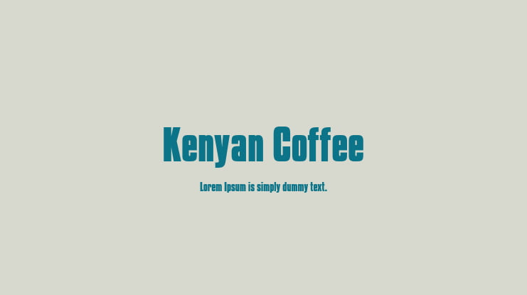 Kenyan Coffee Font