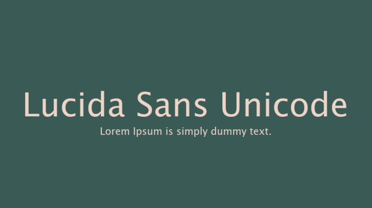 Lucida Sans Unicode Font