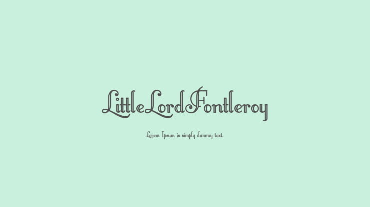 LittleLordFontleroy Font
