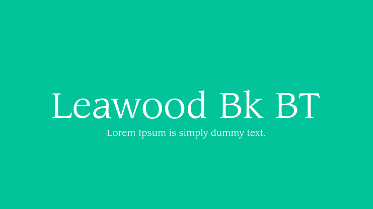 Leawood Bk BT Font