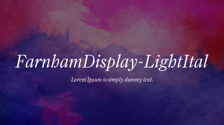 FarnhamDisplay-LightItal Font