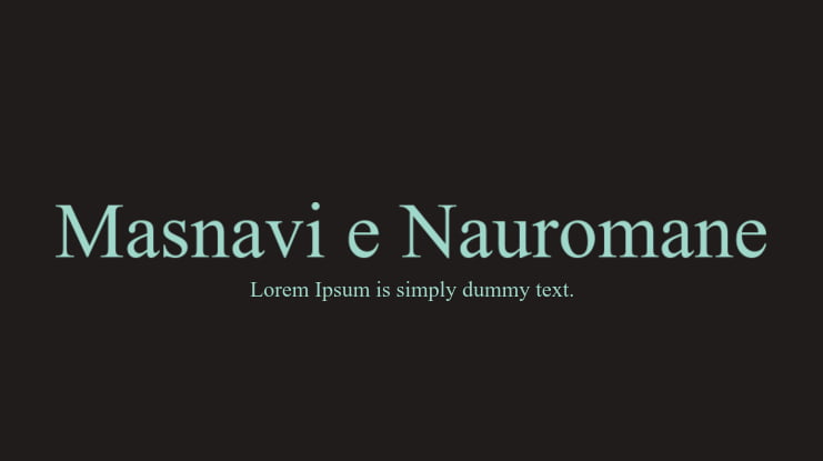 Masnavi e Nauromane Font