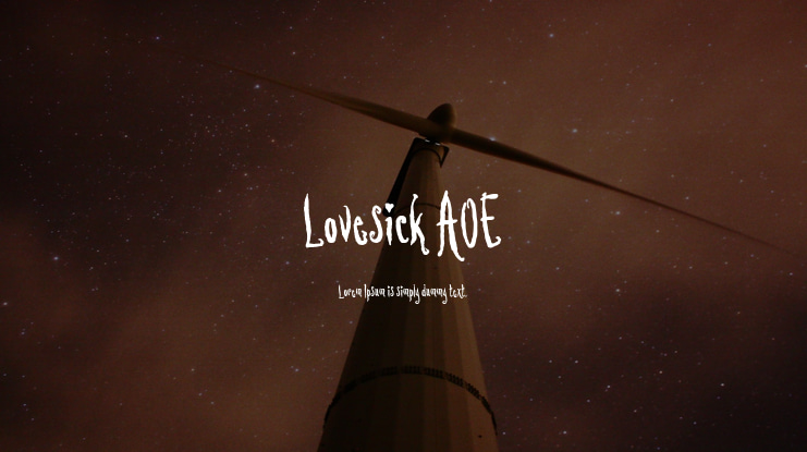 Lovesick AOE Font