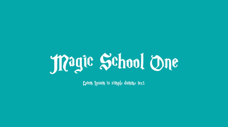 Magic School One Font
