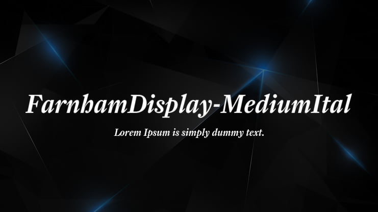 FarnhamDisplay-MediumItal Font