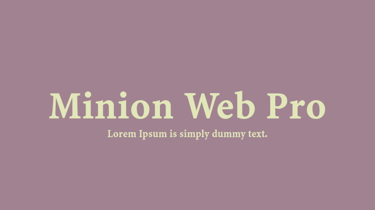 Minion Web Pro Font