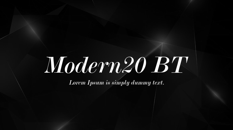 Modern20 BT Font