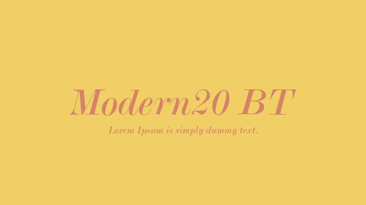 Modern20 BT Font