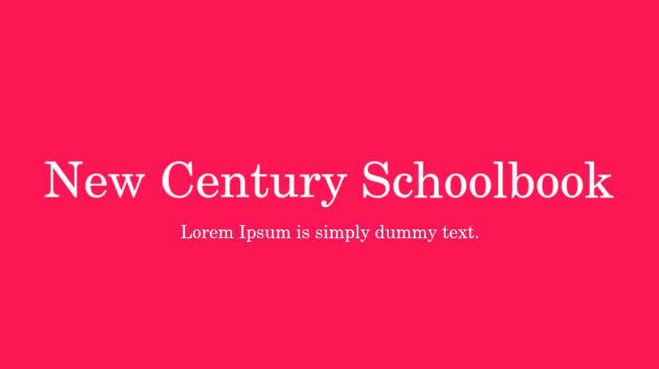 New Century Schoolbook Font