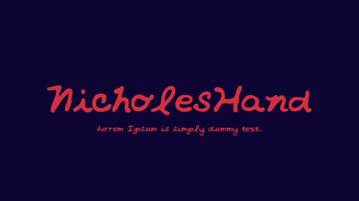 NicholesHand Font