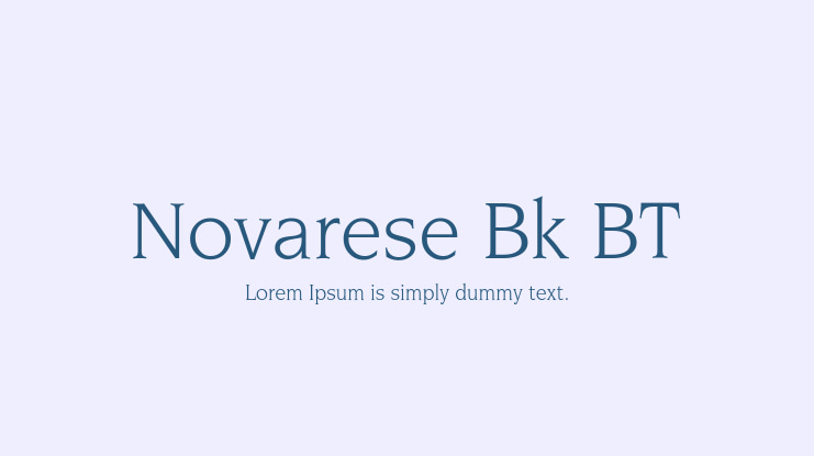 Novarese Bk BT Font