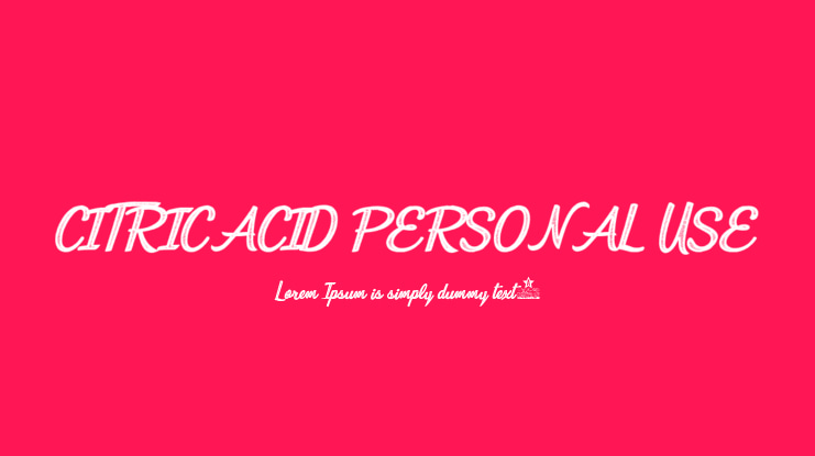 CITRICACID PERSONAL USE Font