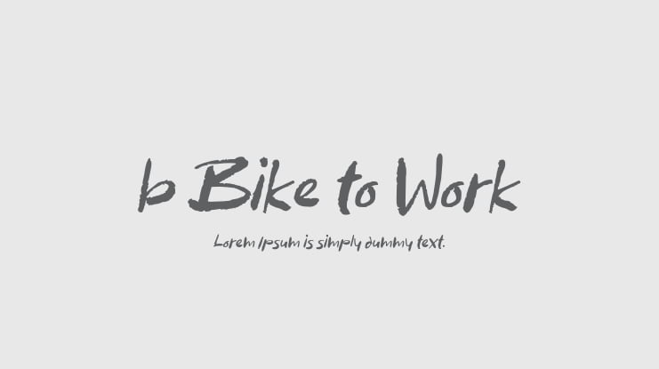 b Bike to Work Font