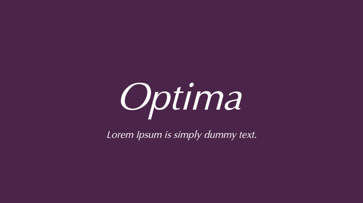 Optima Font