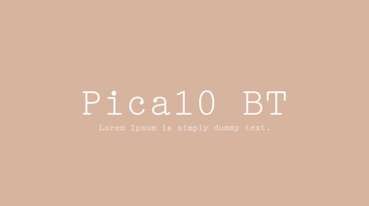 Pica10 BT Font