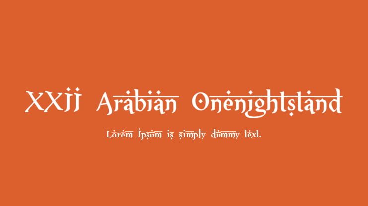 XXII Arabian Onenightstand Font