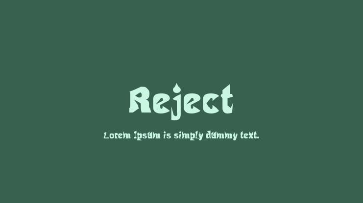 Reject Font