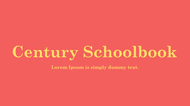 Century Schoolbook Font