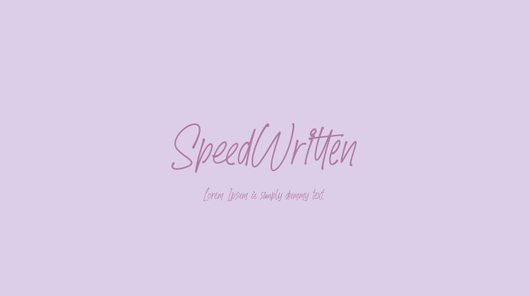 SpeedWritten Font Family