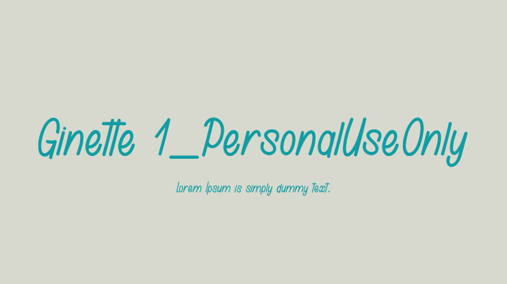 Ginette 1_PersonalUseOnly Font Family