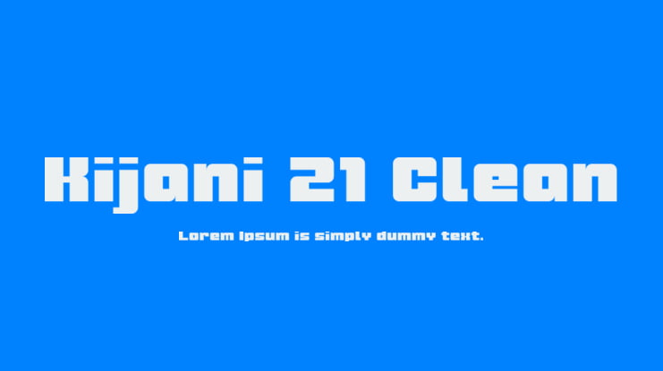 Kijani 21 Clean Font
