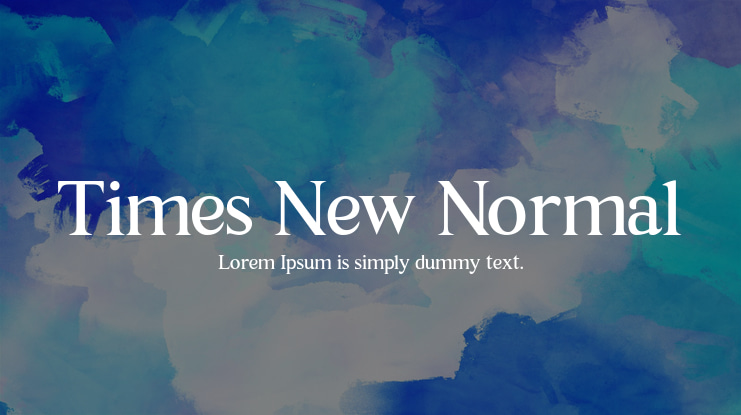 Times New Normal Font