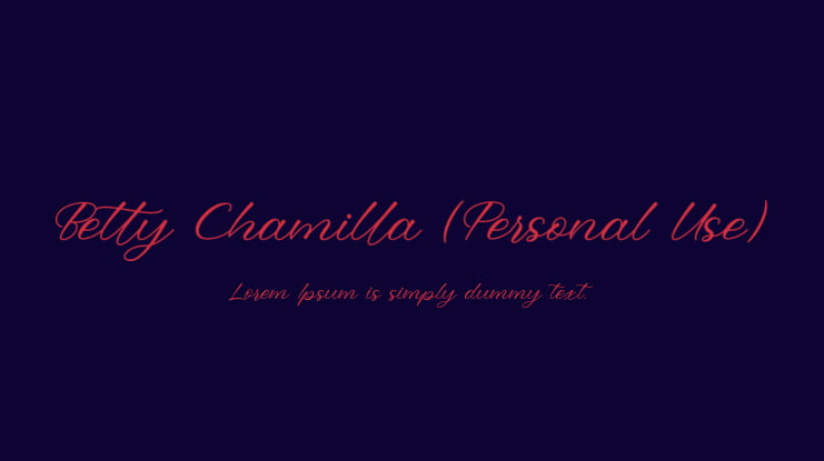 Betty Chamilla (Personal Use) Font